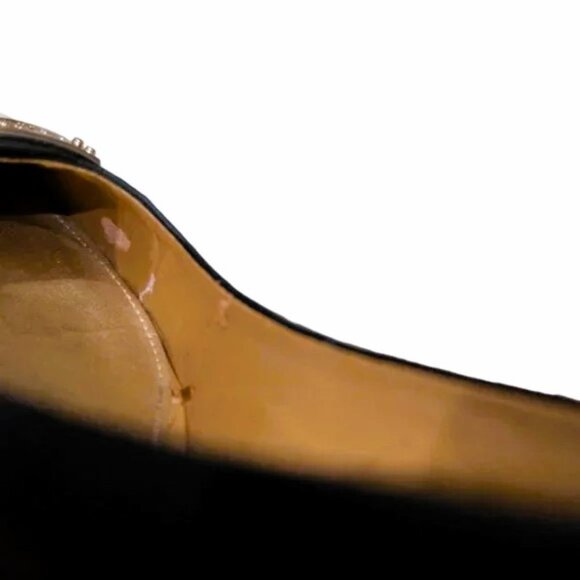 Coach BLACK SNAKESKIN AND GOLD Heels Size 7.5 GUC - Picture 6 of 7